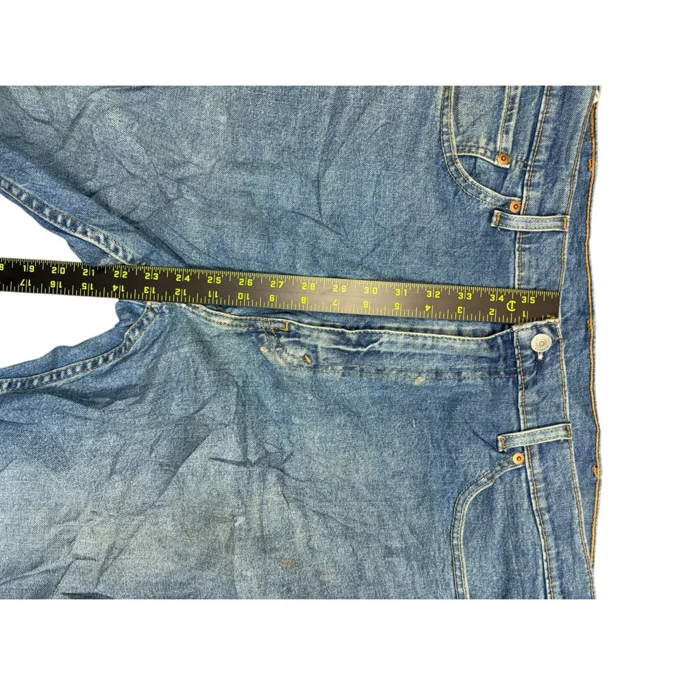 Levis‎ 505 Regular Fit Straight Leg Blue Denim Jeans Mens W40 L32 Medium Wash
